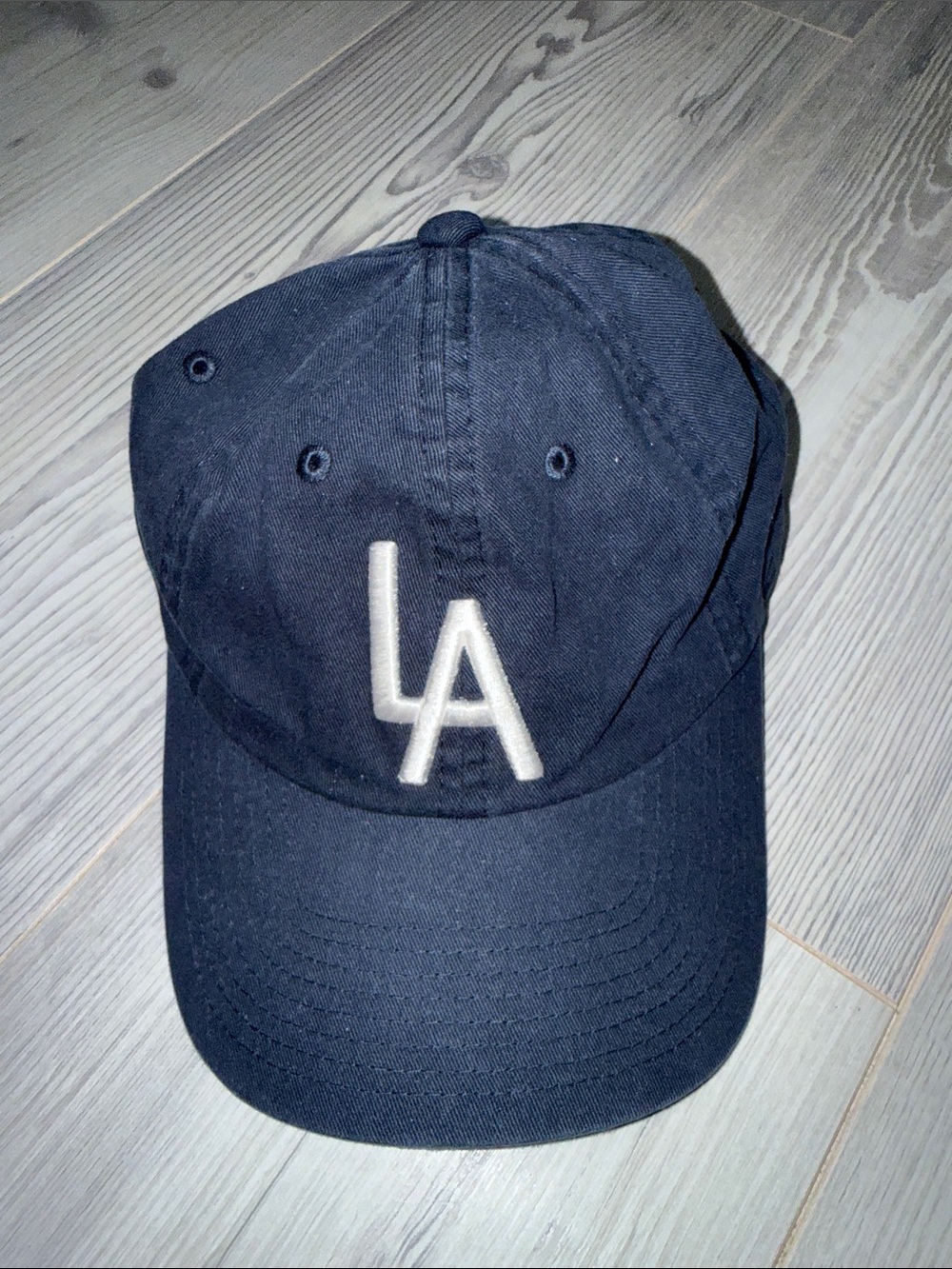 American Needle Navy Baseball Cap with White LA Embroidery